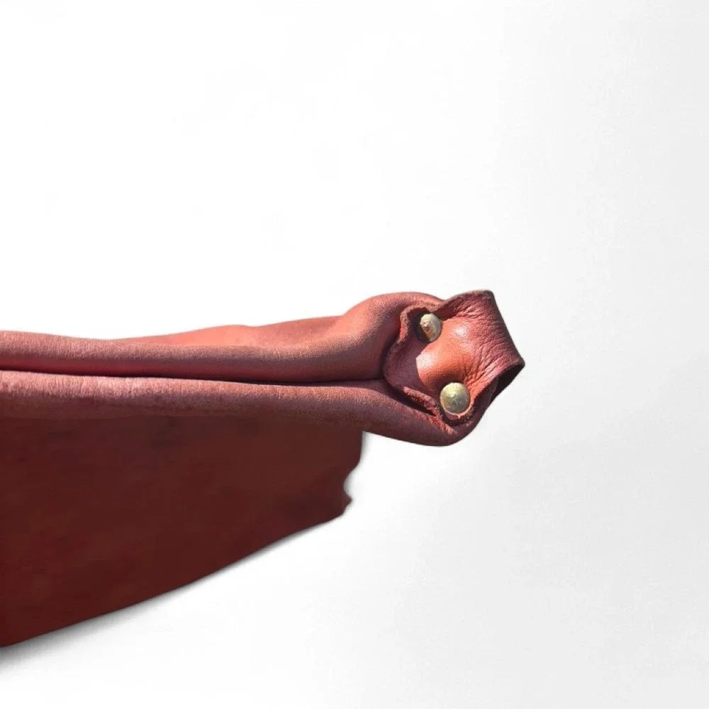 Red - brown leather pouch